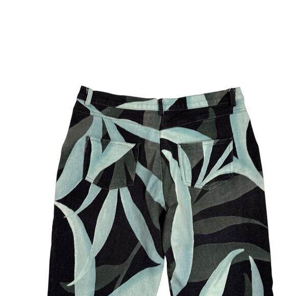 The Kit Cropped Jeans Size 18 Aqua‎ Leaf Print - Picture 5 of 7